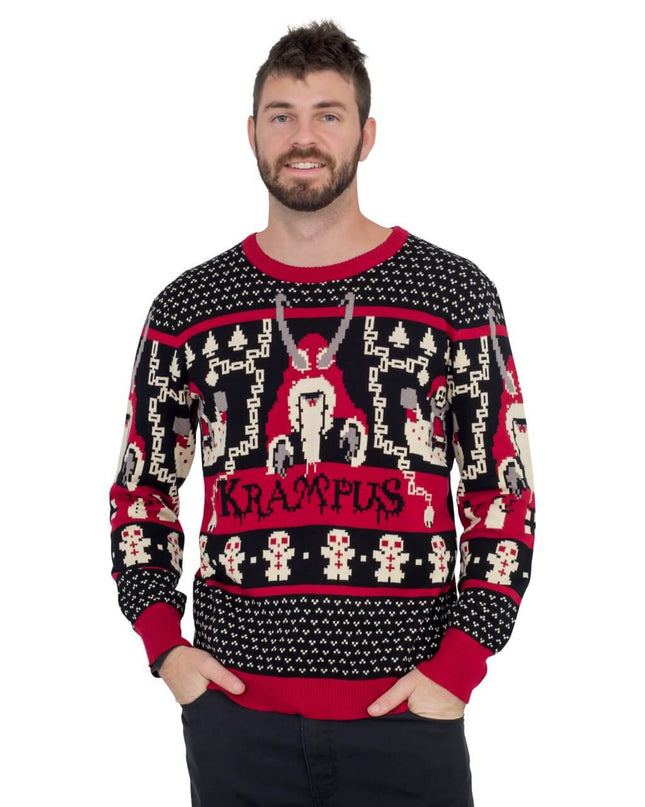 Pull de Noël moche en tricot Krampus pour s'amuser pendant les fêtes