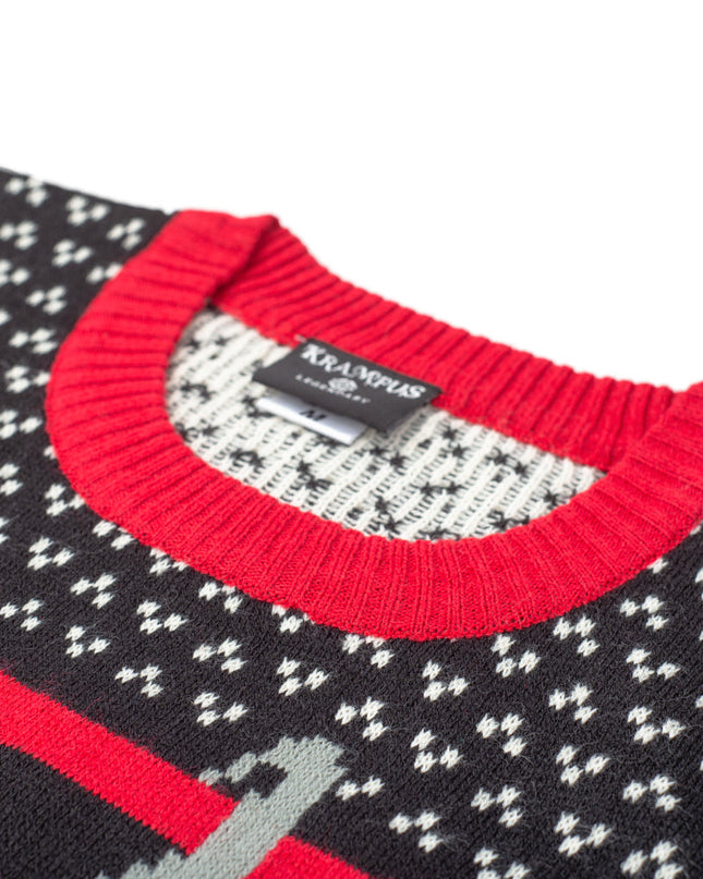 Pull de Noël moche en tricot Krampus pour femmes