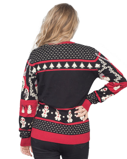 Pull de Noël moche en tricot Krampus pour femmes