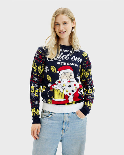 Pull de Noël « Have a Cold One with Santa » pour femmes