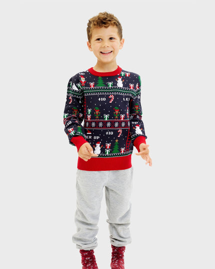Pull de Noël vintage pour gamers - Enfants