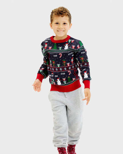 Pull de Noël vintage pour gamers - Enfants