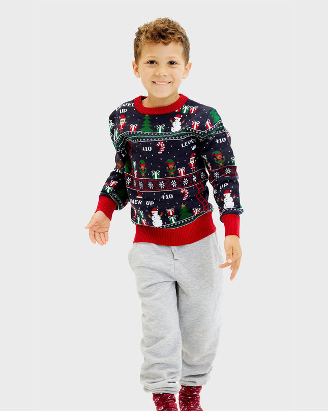 Pull de Noël vintage pour gamers - Enfants