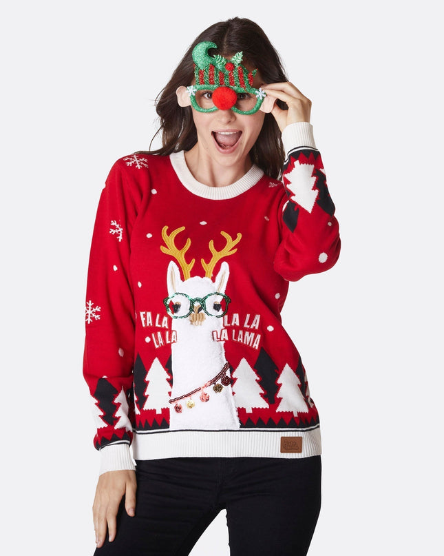 Pull de Noël Lama pour femmes
