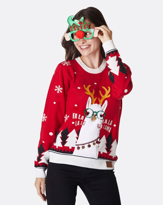 Pull de Noël Lama pour femmes