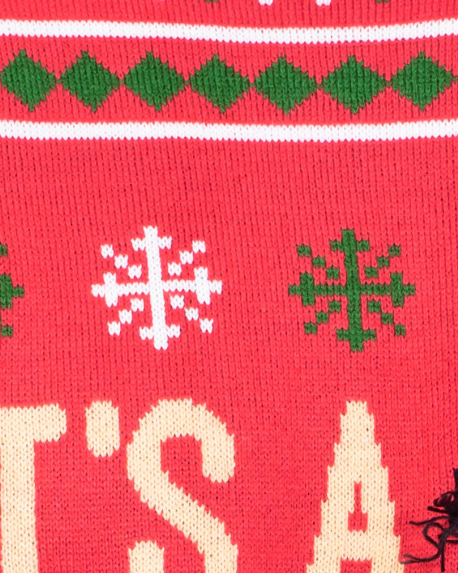 L'histoire de Noël, lampe jambe, pull de Noël