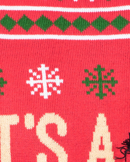 L'histoire de Noël, lampe jambe, pull de Noël