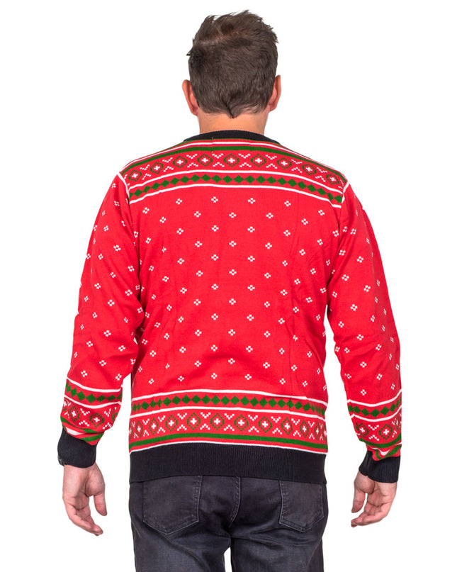 L'histoire de Noël, lampe jambe, pull de Noël