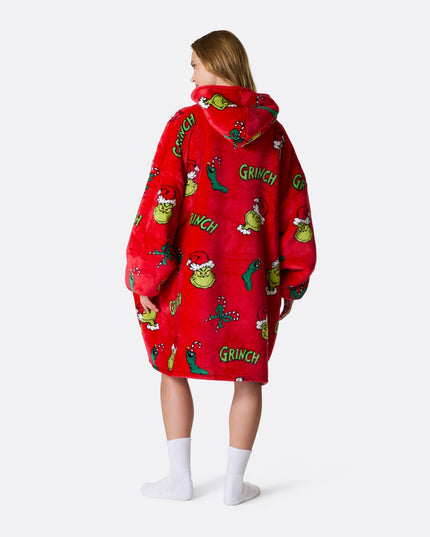 Sweat à capuche HappyHoodie Le Grinch Rouge pour adultes - Style Fêtes