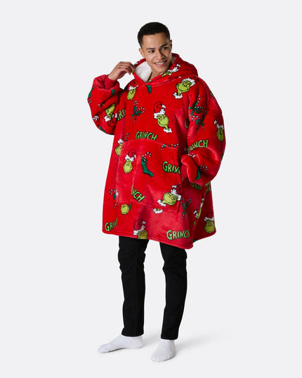 Sweat à capuche HappyHoodie Le Grinch Rouge pour adultes - Style Fêtes