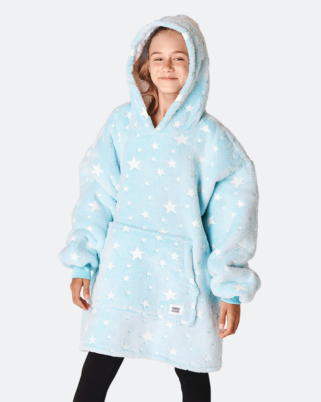 Sweat à capuche HappyHoodie Blue Stars pour enfants | Vêtements d'intérieur amusants pour enfants