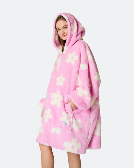 HappyHoodie Fleurs Ours en peluche rose pour hommes et femmes