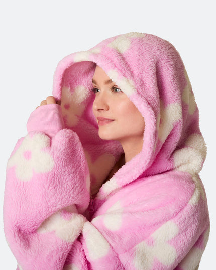 HappyHoodie Fleurs Ours en peluche rose pour hommes et femmes