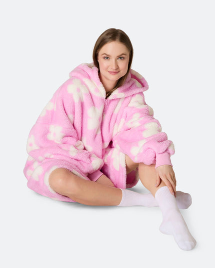 HappyHoodie Fleurs Ours en peluche rose pour hommes et femmes