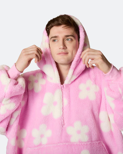 HappyHoodie Fleurs Ours en peluche rose pour hommes et femmes