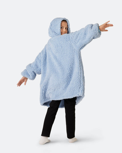 Sweat à capuche bleu en sherpa pour enfants