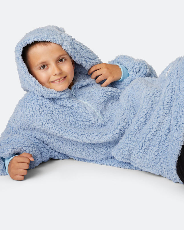 Sweat à capuche bleu en sherpa pour enfants
