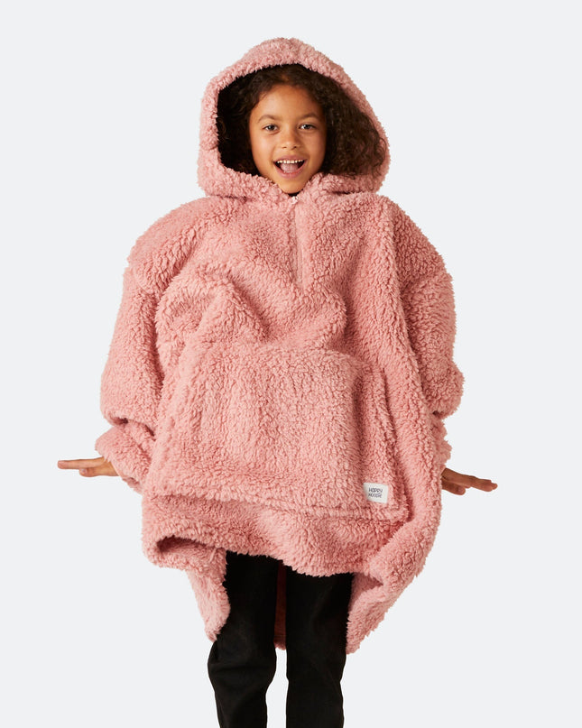 Sweat à capuche rose en sherpa pour enfants