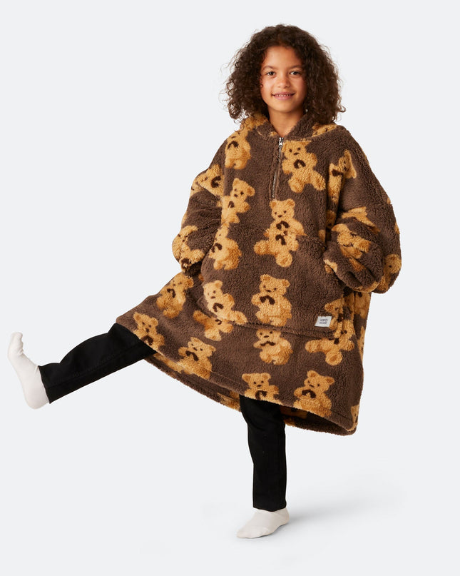 Sweat à capuche HappyHoodie en peluche foncée pour enfants | Vêtements d'intérieur confortables pour enfants