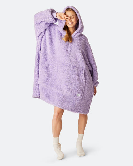 Sweat à capuche HappyHoodie violet en sherpa pour adultes - Confort et style