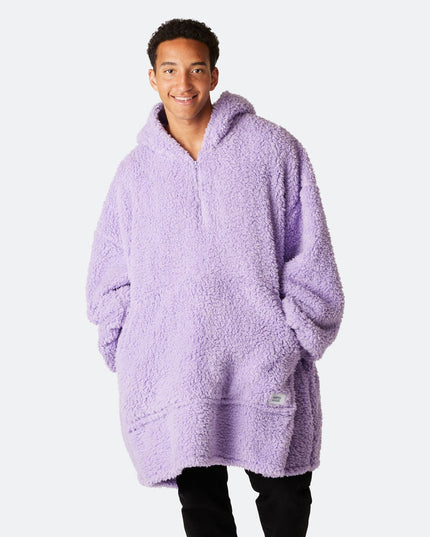 Sweat à capuche HappyHoodie en sherpa violet