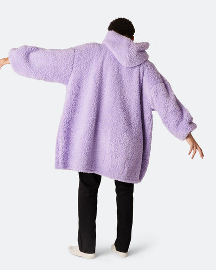Sweat à capuche HappyHoodie en sherpa violet