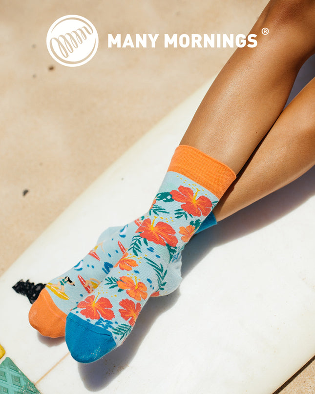 Many Mornings Zokni - Chaussettes amusantes Aloha Vibes pour tous