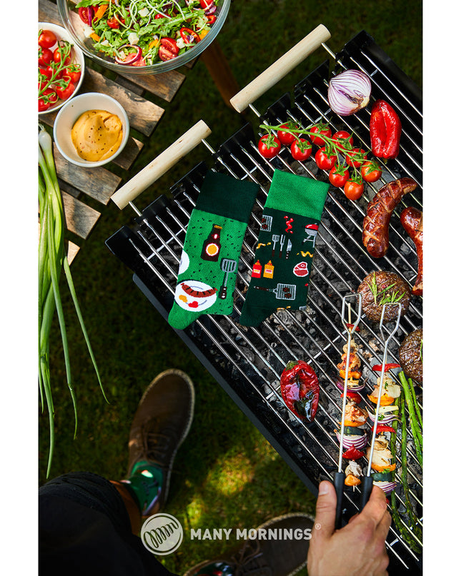 Many Mornings Zokni - Chaussettes de Noël BBQ amusantes pour tous