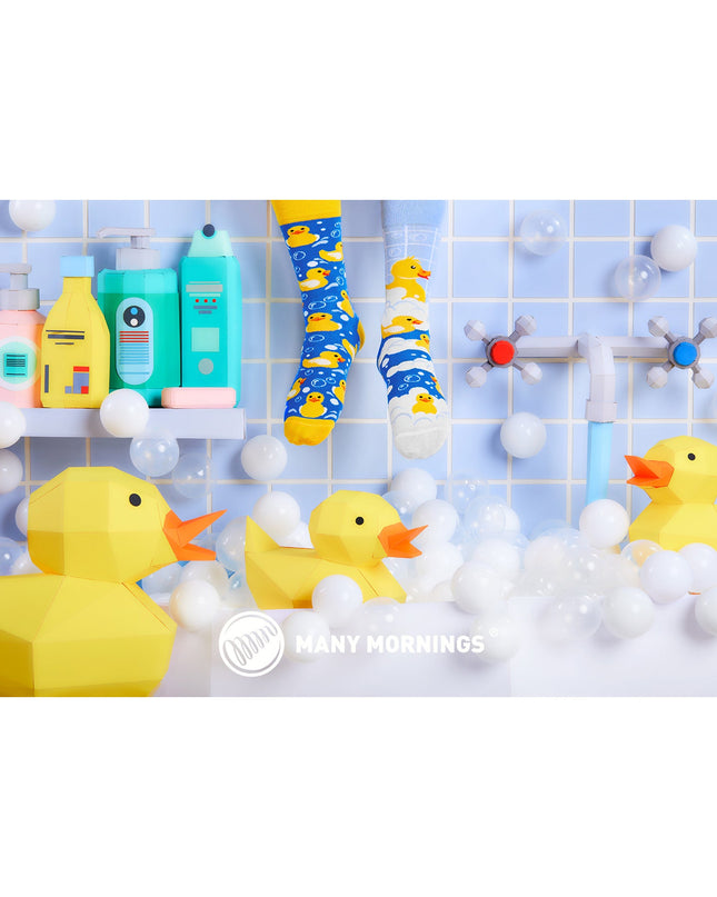 Many Mornings Zokni - Chaussettes amusantes « Canards de bain » pour enfants et adultes