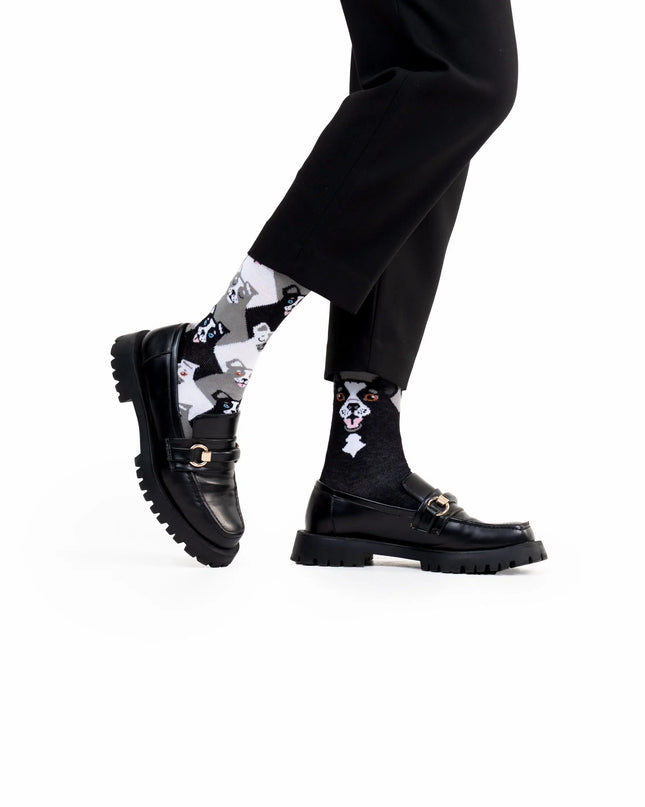 Chaussettes Many Mornings - Motif Chien Noir | Mots-clés : Chaussettes de Noël