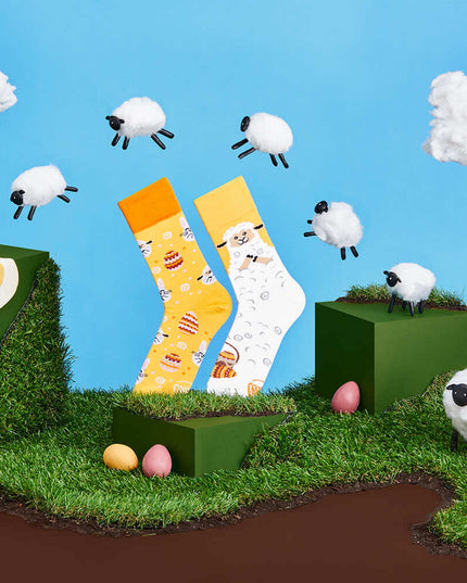 Collection de chaussettes amusantes Zokni Many Mornings - Agneau de Pâques