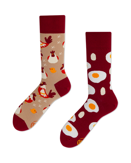 Chaussettes amusantes Zokni « Œufs et Poulets » de Many Mornings