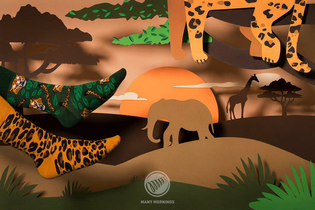 Collection de chaussettes amusantes Many Mornings Zokni - El Leopardo