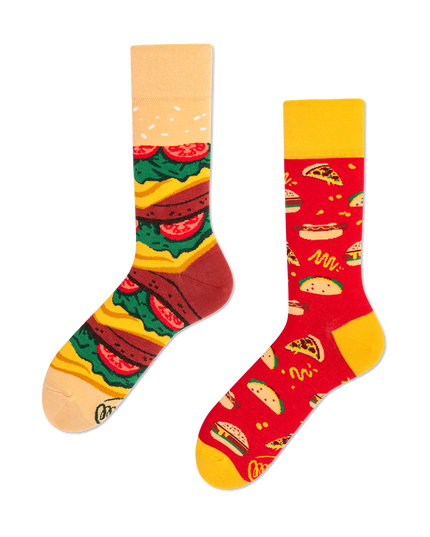 Many Mornings Zokni - Chaussettes Fast Foot Fun pour adultes et enfants