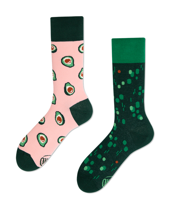 Many Mornings Zokni - Chaussettes amusantes à motif avocat vert pour adultes et enfants