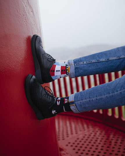 Many Mornings Zokni - Chaussettes amusantes phare nordique pour tous les âges