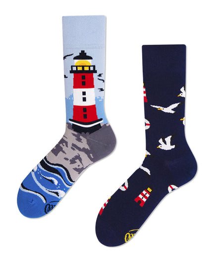 Many Mornings Zokni - Chaussettes amusantes phare nordique pour tous les âges