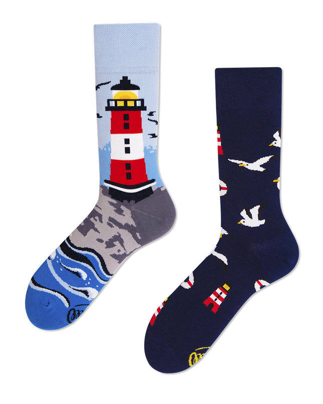Many Mornings Zokni - Chaussettes amusantes phare nordique pour tous les âges