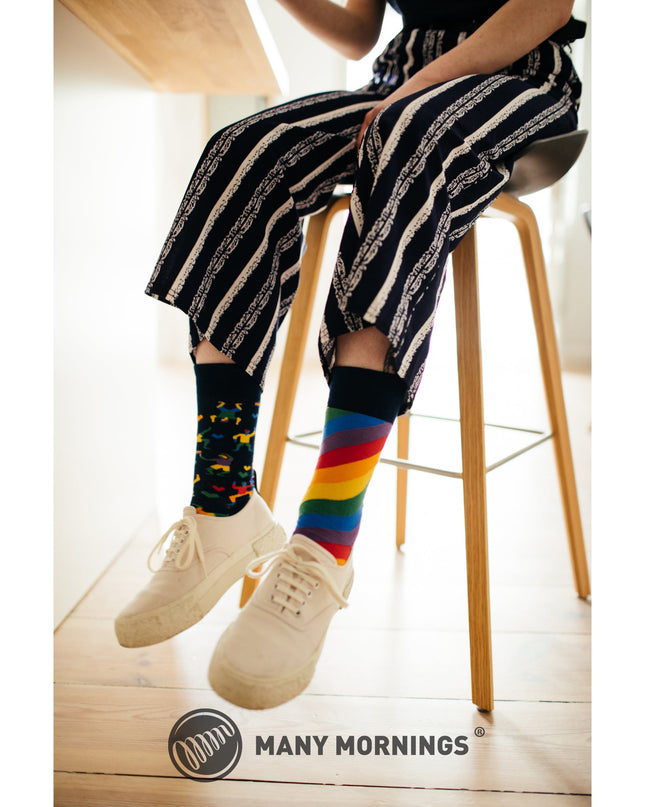 Many Mornings Zokni - Chaussettes amusantes Over The Rainbow pour tous les âges