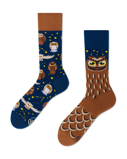 Many Mornings Zokni - Chaussettes amusantes Owly Moly pour enfants et adultes