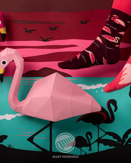 Collection de chaussettes amusantes Zokni - Flamant rose