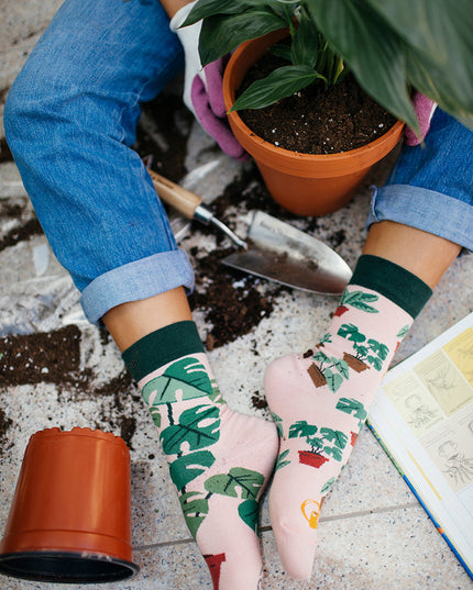 Many Mornings Zokni - Chaussettes amusantes pour les amoureux des plantes, pour tous les âges