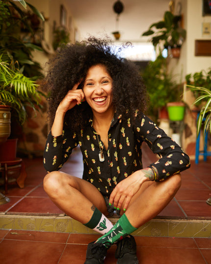 Many Mornings Zokni - Chaussettes d'été amusantes avec des cactus pour tous