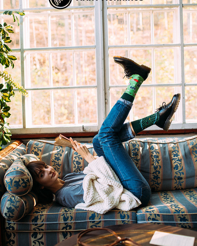 Many Mornings Zokni - Collection de chaussettes amusantes et originales « La Carte »