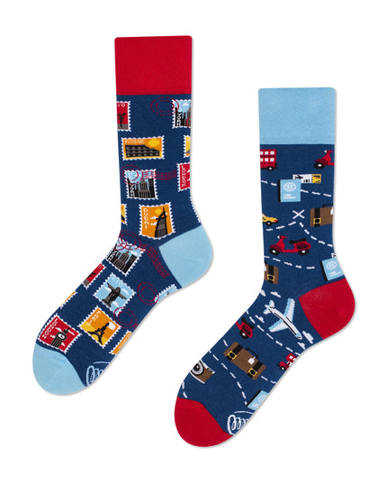 Many Mornings Zokni - Chaussettes amusantes pour tous les voyageurs