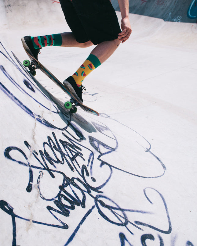 Many Mornings Zokni - Chaussettes amusantes à motif pastèque pour tous