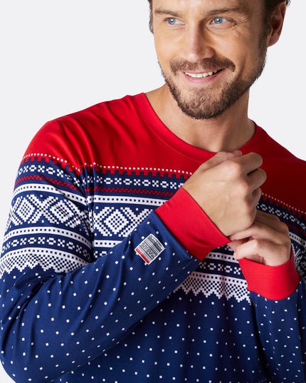 Marius Blå Pysj Herre - Pyjama de Noël pour homme pour plus de confort