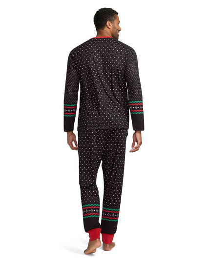Men's Fair Isle Rudolph Crew Neck Pajama Set
