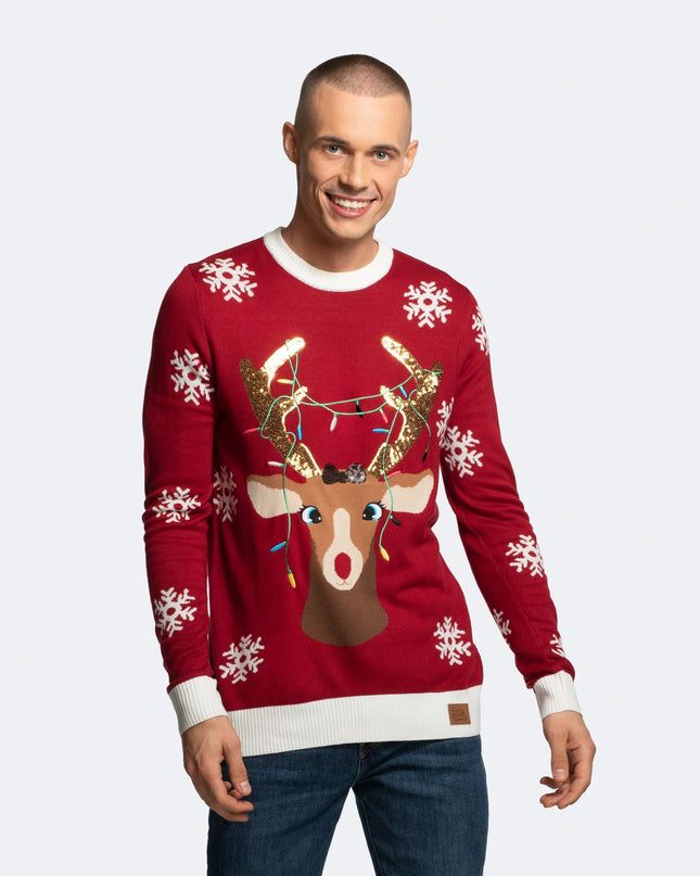 Pull de Noël pour homme avec motif de rennes