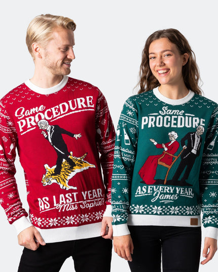 Pull de Noël rouge pour homme, 90e anniversaire